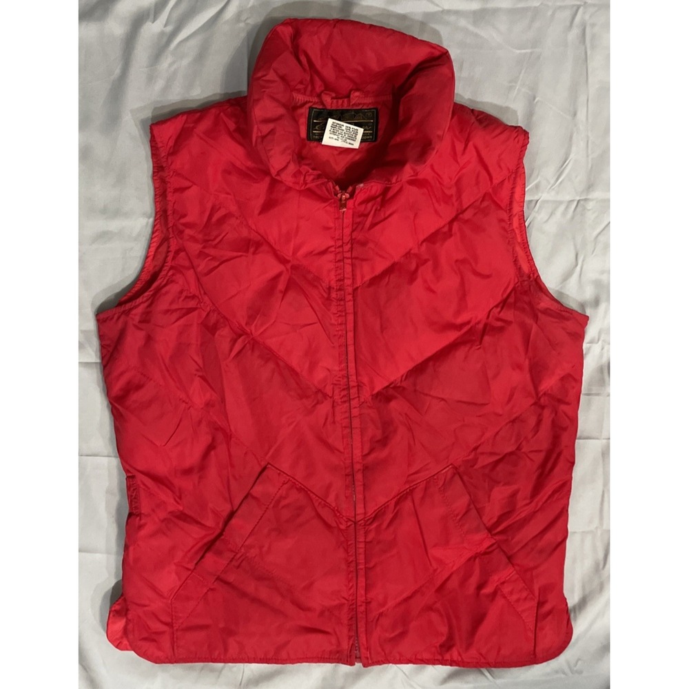 Eddie Bauer Vest Womens‎ Size Small Red Goose Down Full Zip Quilted
